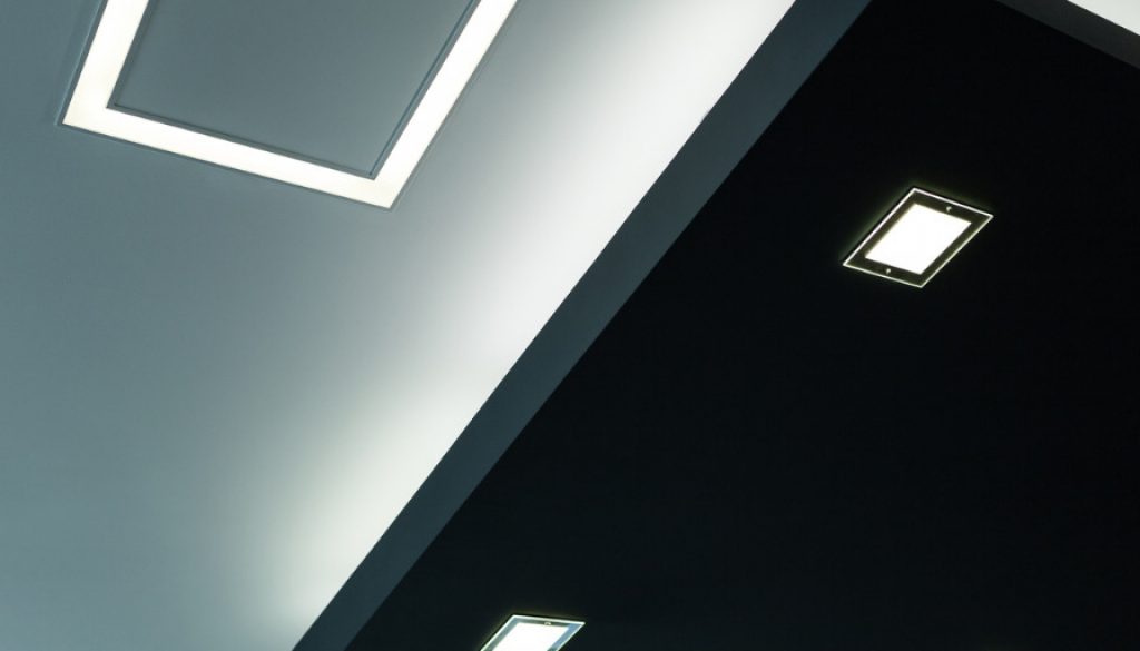 geometric-construction-of-celling-maden-with-drywall-and-using-modern-picture-id954403864