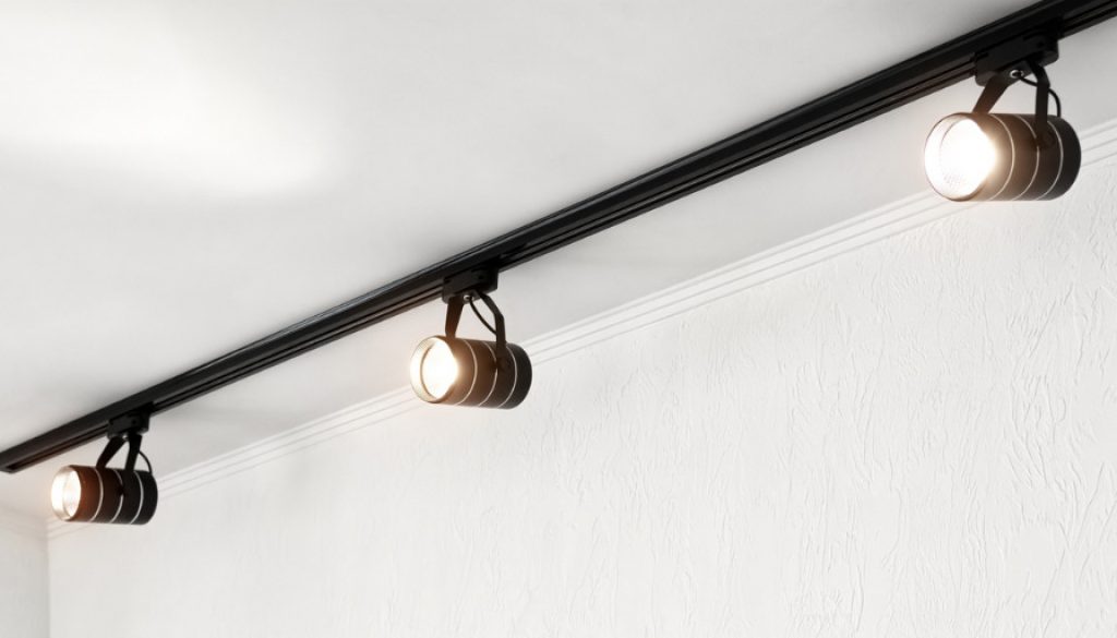 spotlights-under-the-ceiling-on-the-wall-track-ledlighting-system-picture-id1147852457
